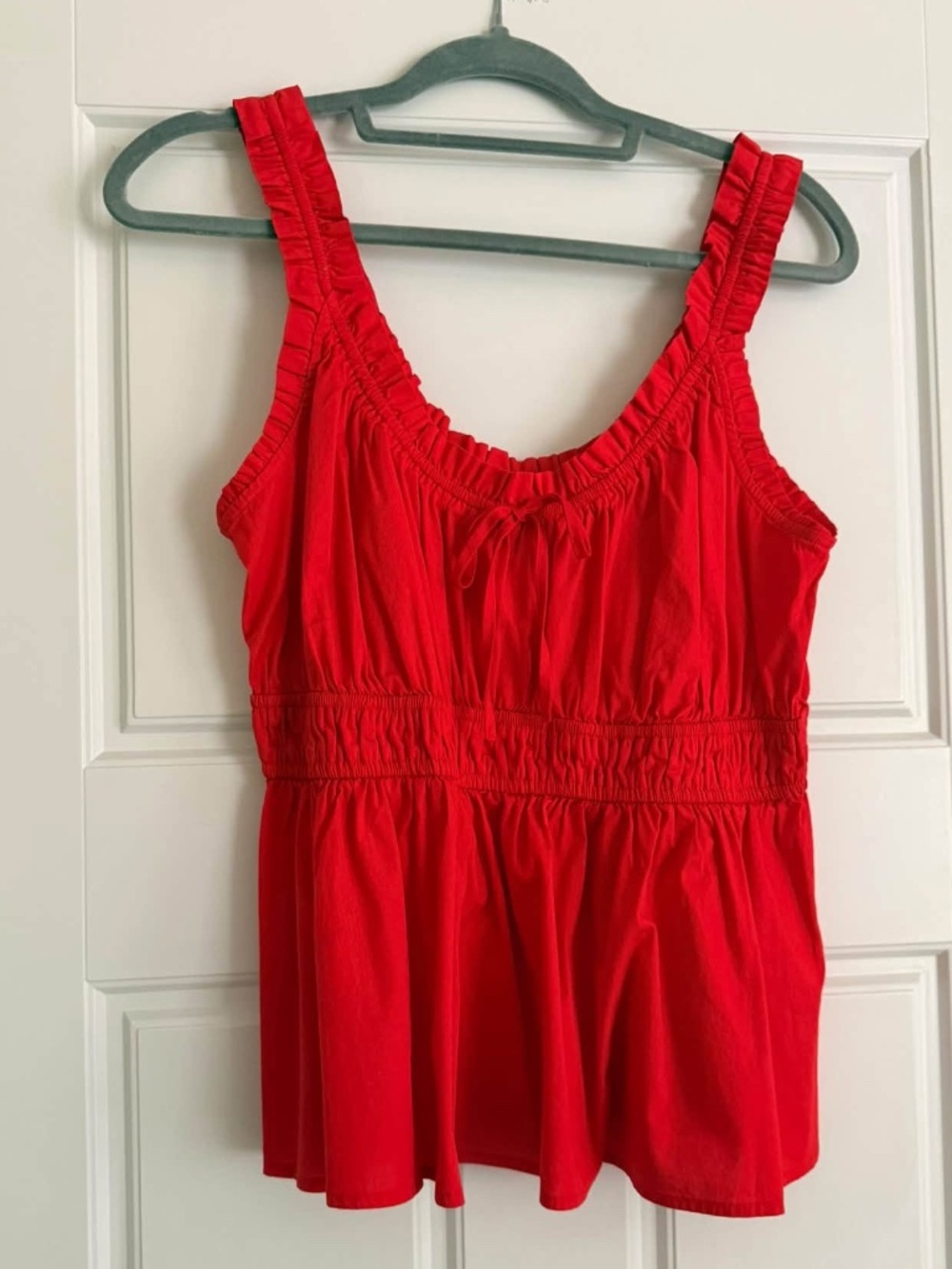 LC Lauren Conrad Red Ruffle Sleeveless Peplum / Babydoll Top